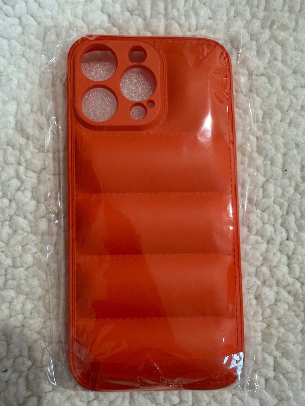 Apple Orange Quilted Puffer Phone Case